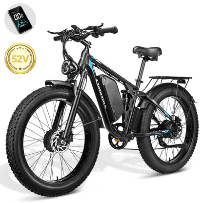 Q8Pro Adult Electric Bicycle 3000W(Peak) 52V23AH 26"X4"Fat Tire Cheap Price 000Electric bike - qianchice  ebike