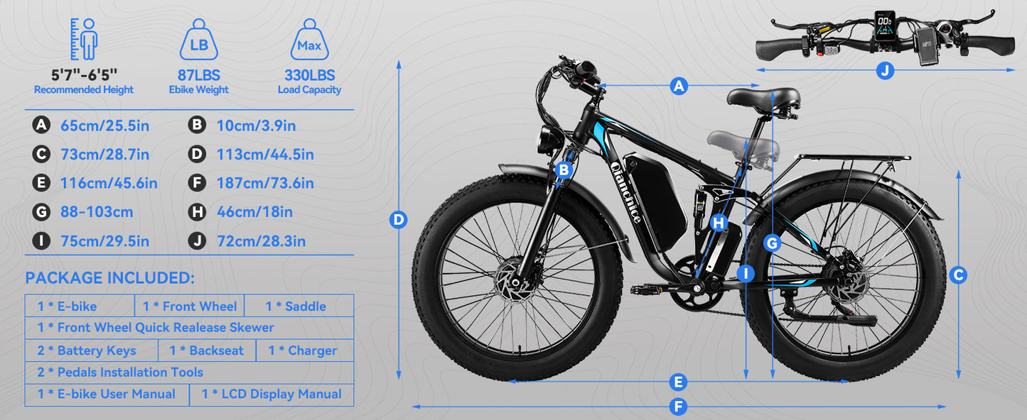 Q8Pro Adult Electric Bicycle In USA  3000W 26"X4"Fat Tire qianchice  ebikes