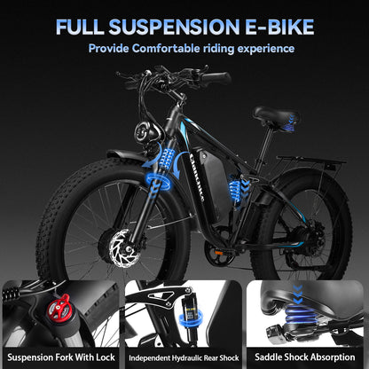 Q8Pro Adult Electric Bicycle 3000W(Peak) 26"X4"Fat Tire Cheap Price ebike 3000W