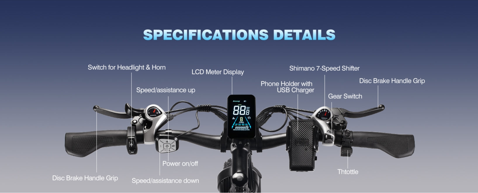 Q9 34MPH Bicycles Electric 19.2AH 998.4WH Removable Battery & 87Miles 26''X4'' Electric Bike - qianchice  ebike